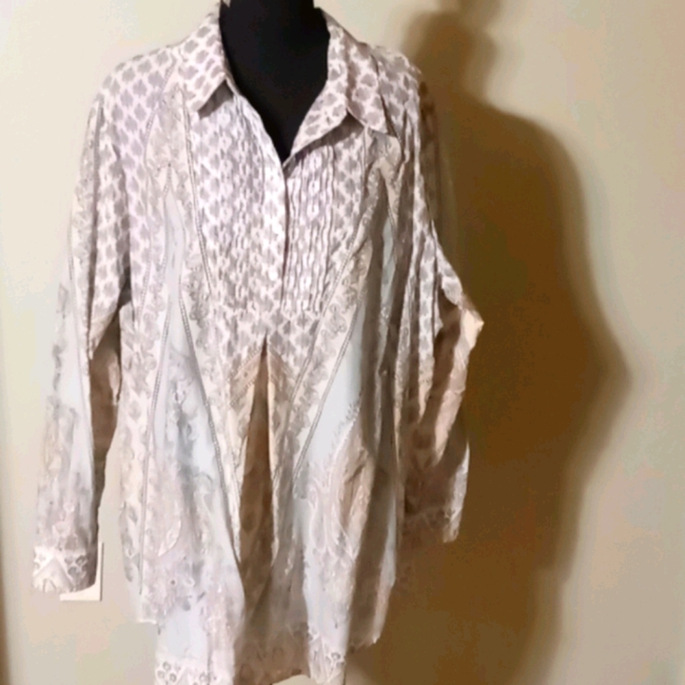 3X Paisley smocked tunic Soft Surroundings